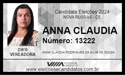 Candidato ANNA CLAUDIA 2024 - NOVA RUSSAS - Eleições