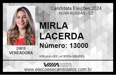 Candidato MIRLA LACERDA 2024 - NOVA RUSSAS - Eleições