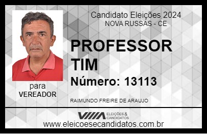 Candidato PROFESSOR TIM 2024 - NOVA RUSSAS - Eleições