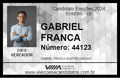 Candidato GABRIEL FRANCA 2024 - EUSÉBIO - Eleições