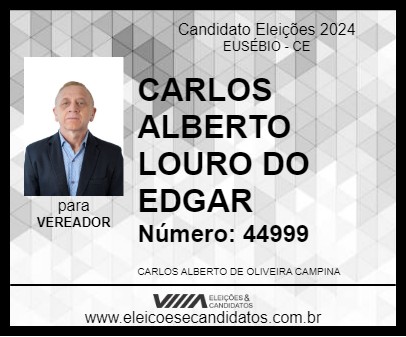 Candidato CARLOS ALBERTO LOURO DO EDGAR 2024 - EUSÉBIO - Eleições