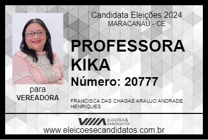 Candidato PROFESSORA KIKA 2024 - MARACANAÚ - Eleições