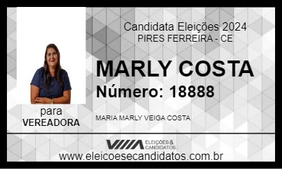 Candidato MARLY COSTA 2024 - PIRES FERREIRA - Eleições