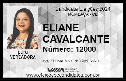 Candidato ELIANE CAVALCANTE 2024 - MOMBAÇA - Eleições