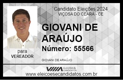 Candidato GIOVANI DE ARAÚJO 2024 - VIÇOSA DO CEARÁ - Eleições