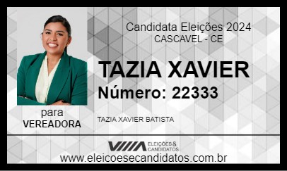 Candidato TAZIA XAVIER 2024 - CASCAVEL - Eleições