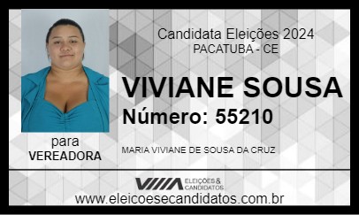 Candidato VIVIANE SOUSA 2024 - PACATUBA - Eleições