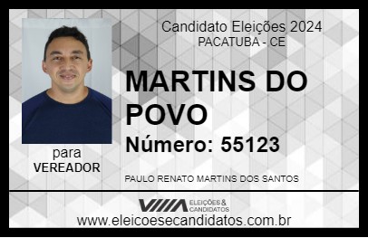 Candidato MARTINS DO POVO 2024 - PACATUBA - Eleições