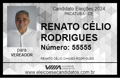 Candidato RENATO CÉLIO RODRIGUES 2024 - PACATUBA - Eleições