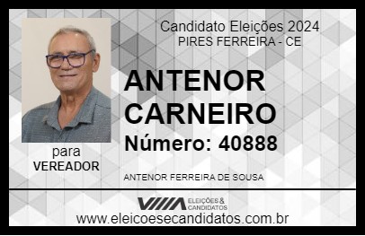 Candidato ANTENOR CARNEIRO 2024 - PIRES FERREIRA - Eleições