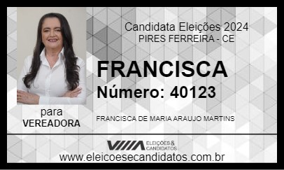 Candidato FRANCISCA 2024 - PIRES FERREIRA - Eleições