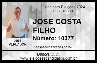 Candidato JOSE COSTA FILHO 2024 - EUSÉBIO - Eleições