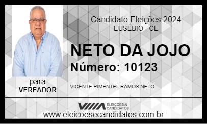 Candidato NETO DA JOJO 2024 - EUSÉBIO - Eleições