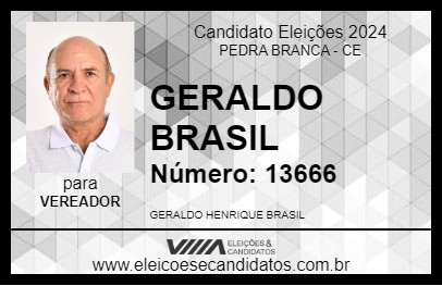 Candidato GERALDO BRASIL 2024 - PEDRA BRANCA - Eleições