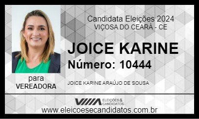 Candidato JOICE KARINE 2024 - VIÇOSA DO CEARÁ - Eleições