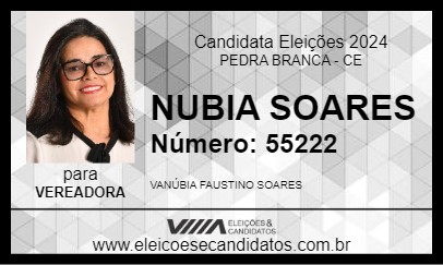 Candidato NUBIA SOARES 2024 - PEDRA BRANCA - Eleições