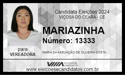 Candidato MARIAZINHA 2024 - VIÇOSA DO CEARÁ - Eleições