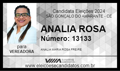 Candidato ANALIA ROSA 2024 - SÃO GONÇALO DO AMARANTE - Eleições