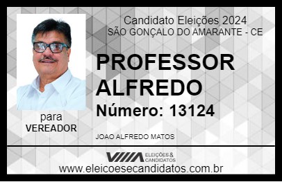 Candidato PROFESSOR ALFREDO 2024 - SÃO GONÇALO DO AMARANTE - Eleições