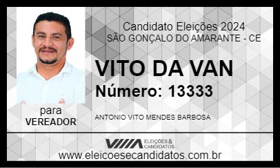 Candidato VITO DA VAN 2024 - SÃO GONÇALO DO AMARANTE - Eleições