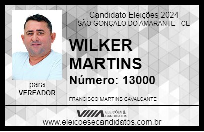 Candidato WILKER MARTINS 2024 - SÃO GONÇALO DO AMARANTE - Eleições