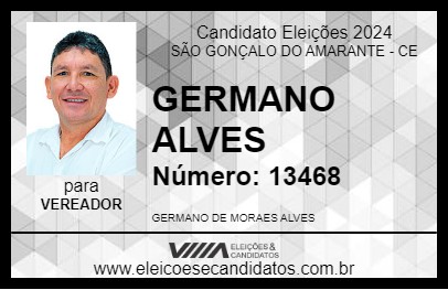 Candidato GERMANO ALVES 2024 - SÃO GONÇALO DO AMARANTE - Eleições