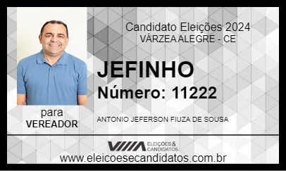 Candidato JEFINHO 2024 - VÁRZEA ALEGRE - Eleições