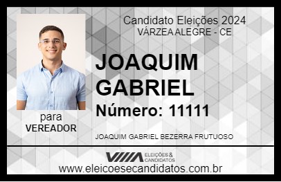 Candidato JOAQUIM GABRIEL 2024 - VÁRZEA ALEGRE - Eleições