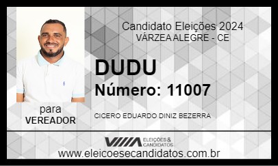 Candidato DUDU 2024 - VÁRZEA ALEGRE - Eleições