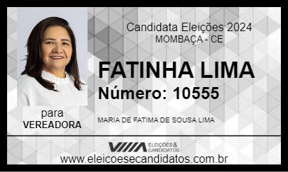 Candidato FATINHA LIMA 2024 - MOMBAÇA - Eleições