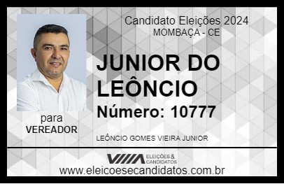 Candidato JUNIOR DO LEÔNCIO  2024 - MOMBAÇA - Eleições