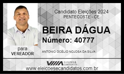 Candidato BEIRA DÁGUA 2024 - PENTECOSTE - Eleições