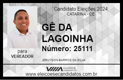 Candidato GÊ DA LAGOINHA 2024 - CATARINA - Eleições