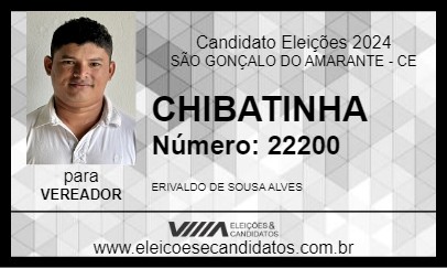 Candidato CHIBATINHA 2024 - SÃO GONÇALO DO AMARANTE - Eleições