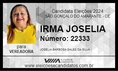 Candidato IRMA JOSELIA 2024 - SÃO GONÇALO DO AMARANTE - Eleições