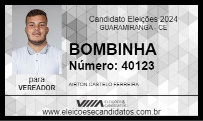 Candidato BOMBINHA 2024 - GUARAMIRANGA - Eleições