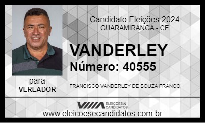 Candidato VANDERLEY 2024 - GUARAMIRANGA - Eleições