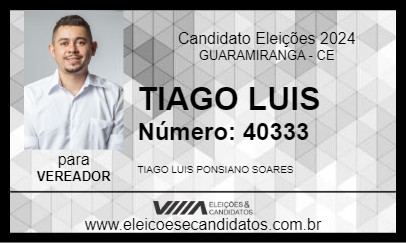 Candidato TIAGO LUIS 2024 - GUARAMIRANGA - Eleições