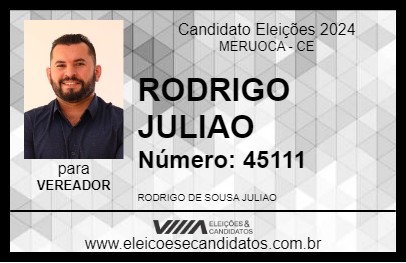 Candidato RODRIGO JULIAO 2024 - MERUOCA - Eleições