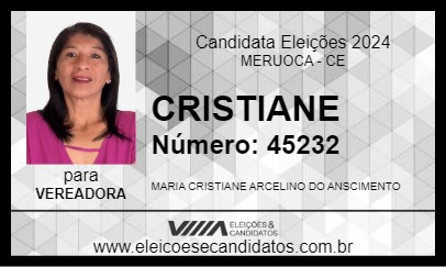 Candidato CRISTIANE 2024 - MERUOCA - Eleições