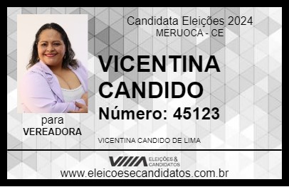 Candidato VICENTINA CANDIDO 2024 - MERUOCA - Eleições