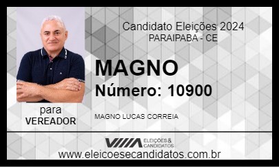 Candidato MAGNO 2024 - PARAIPABA - Eleições