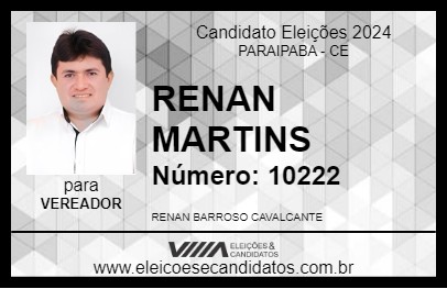 Candidato RENAN MARTINS 2024 - PARAIPABA - Eleições