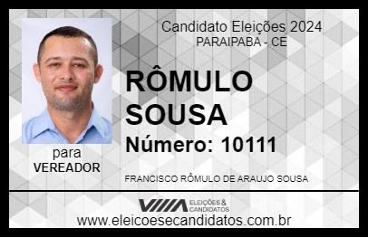 Candidato RÔMULO SOUSA 2024 - PARAIPABA - Eleições