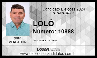 Candidato LOLÔ 2024 - PARAIPABA - Eleições