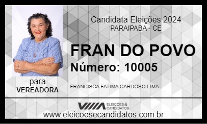 Candidato FRAN DO POVO 2024 - PARAIPABA - Eleições