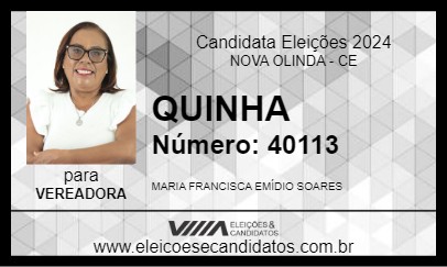 Candidato QUINHA 2024 - NOVA OLINDA - Eleições