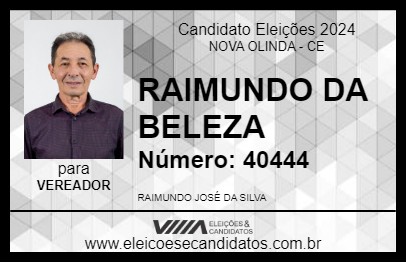 Candidato RAIMUNDO DA BELEZA 2024 - NOVA OLINDA - Eleições