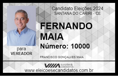 Candidato FERNANDO MAIA 2024 - SANTANA DO CARIRI - Eleições