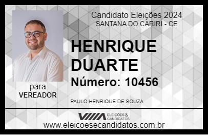 Candidato HENRIQUE DUARTE 2024 - SANTANA DO CARIRI - Eleições